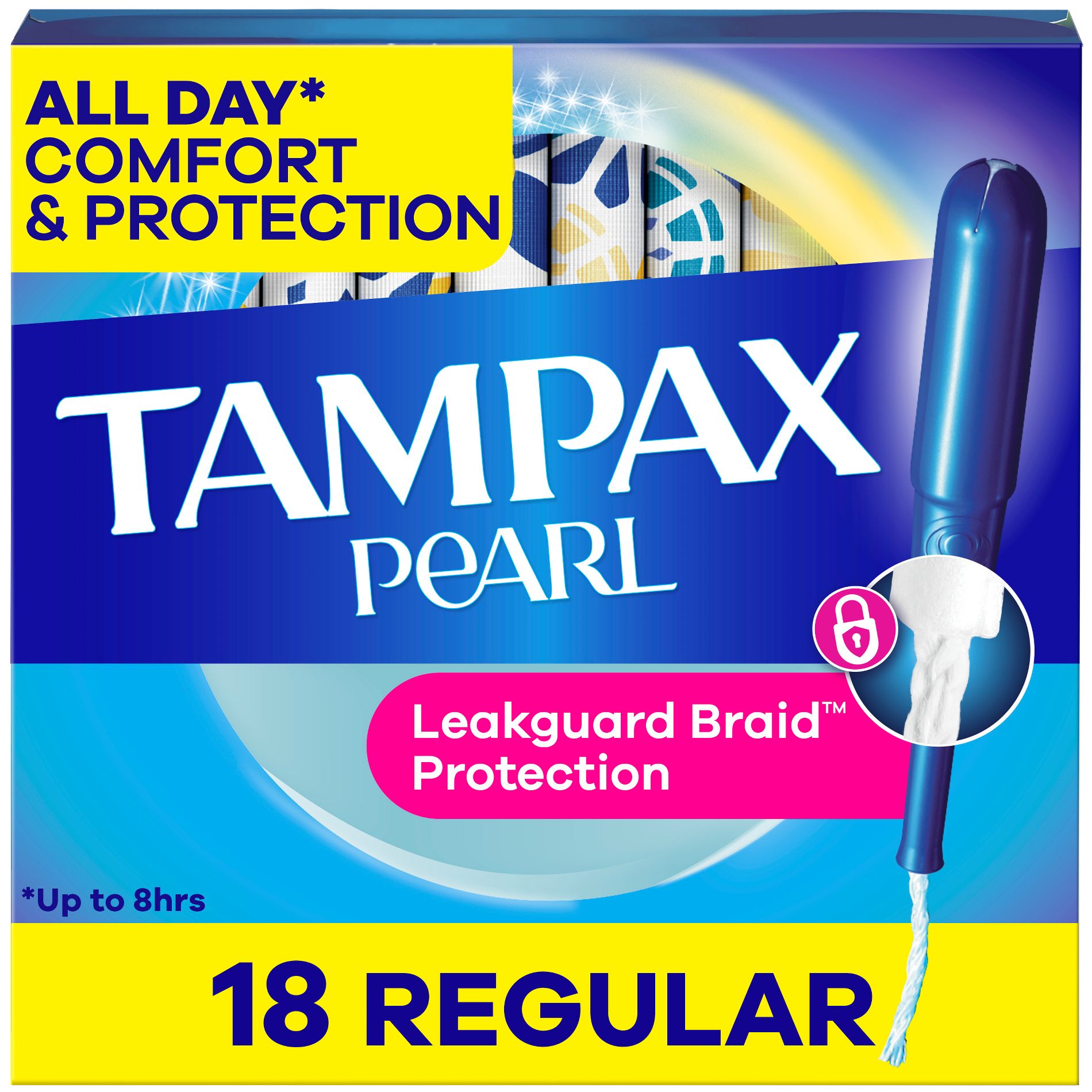 Tampax Pearl Tampons Regular Absorbency with LeakGuard Braid - Unscented