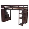 Twin Size Loft Bed with Storage Drawers and Stairs, Wooden High Loft Bed with Shelves for Kids Teens Boys Girls - 4 of 4