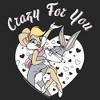Women's Looney Tunes Valentine's Day Bugs Bunny and Lola Bunny Crazy for You T-Shirt - 2 of 4