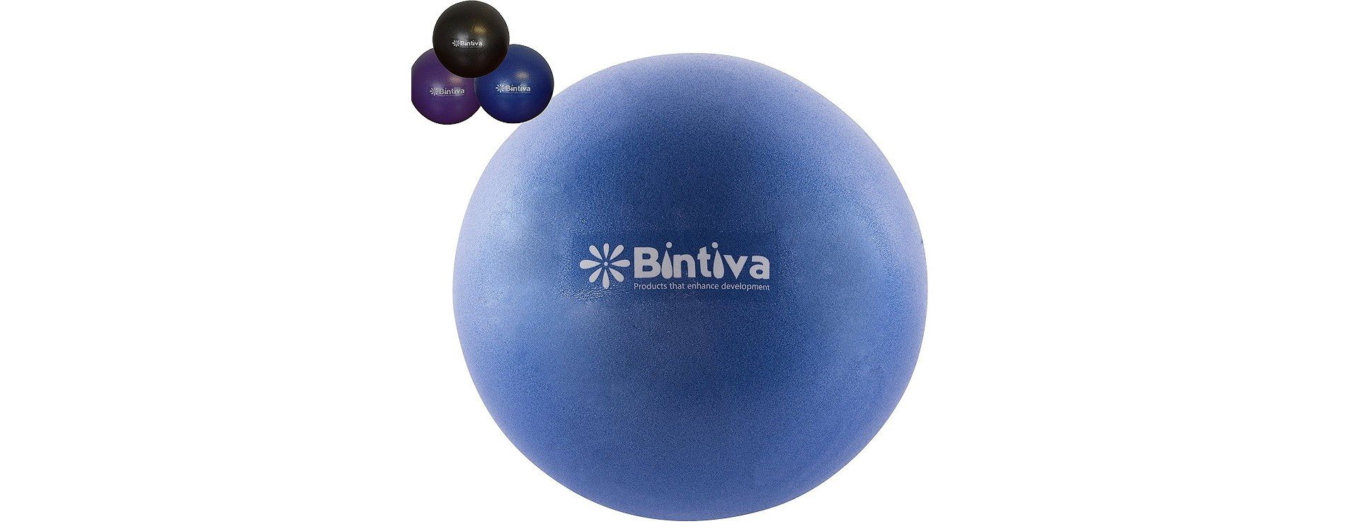 Bintiva Mini Pilates Ball – Core Strength & Stability Trainer with Textured Grip, 7–9" Inflatable Diameter, Blue