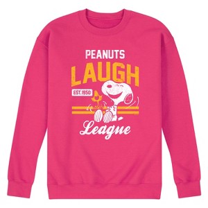 Men's - Peanuts - Snoopy and Woodstock Laugh League Graphic Fleece Sweatshirt - 1 of 4