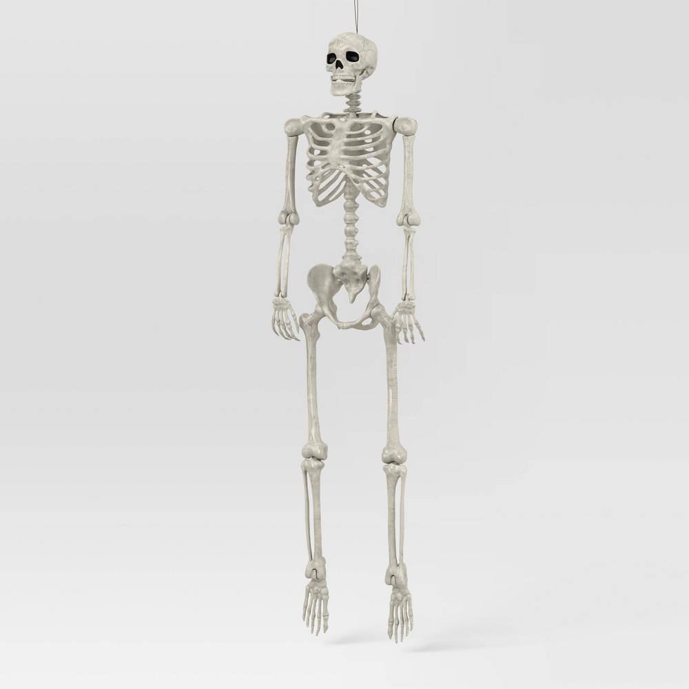 60" Poseable Bone Skeleton Halloween Decorative Prop Off-White - Hyde and EEK! Boutique™