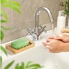 Aoibox Bamboo Soap Dish, 2 Pack Wood Bar Soap Holder for Shower, Self Draining Soap Saver for Bathroom, Kitchen (Natural Color) - 2 of 4