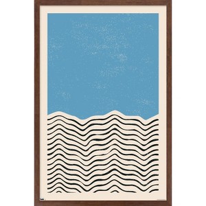 Trends International Geometric - Blue Framed Wall Poster Prints - 1 of 4
