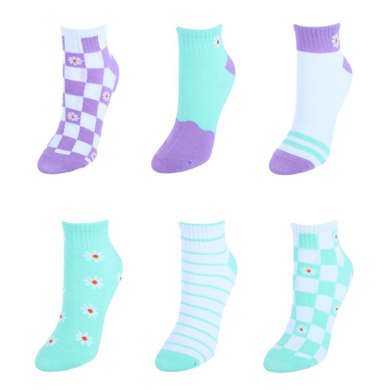 CTM Women's Assorted Low-Cut Ribbed Comfortable Socks (6 Pair Pack), 1 of 7
