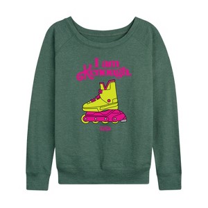 Women's - Barbie - I Am Kenough Rollerblades Lightweight French Terry Wide Neck Long Sleeve Shirt - 1 of 4