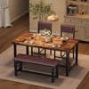 Dining Table Set for 4, Kitchen Table and 2 Upholstered Chairs with Bench, Rectangular Dining Room Set - 4 of 4