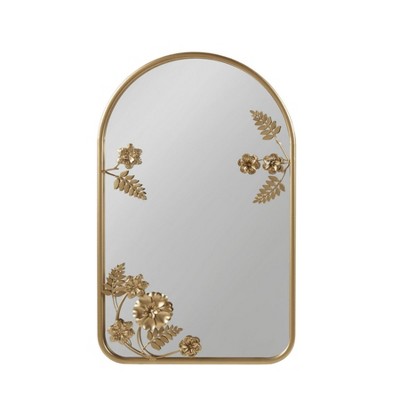 AZL1 Life Concept Decorative Wall Mirror with Modern Vibe Easy to Install for Contemporary Home Bedrooms Entryways, Gold, 4.13"*28.94"*19.29"