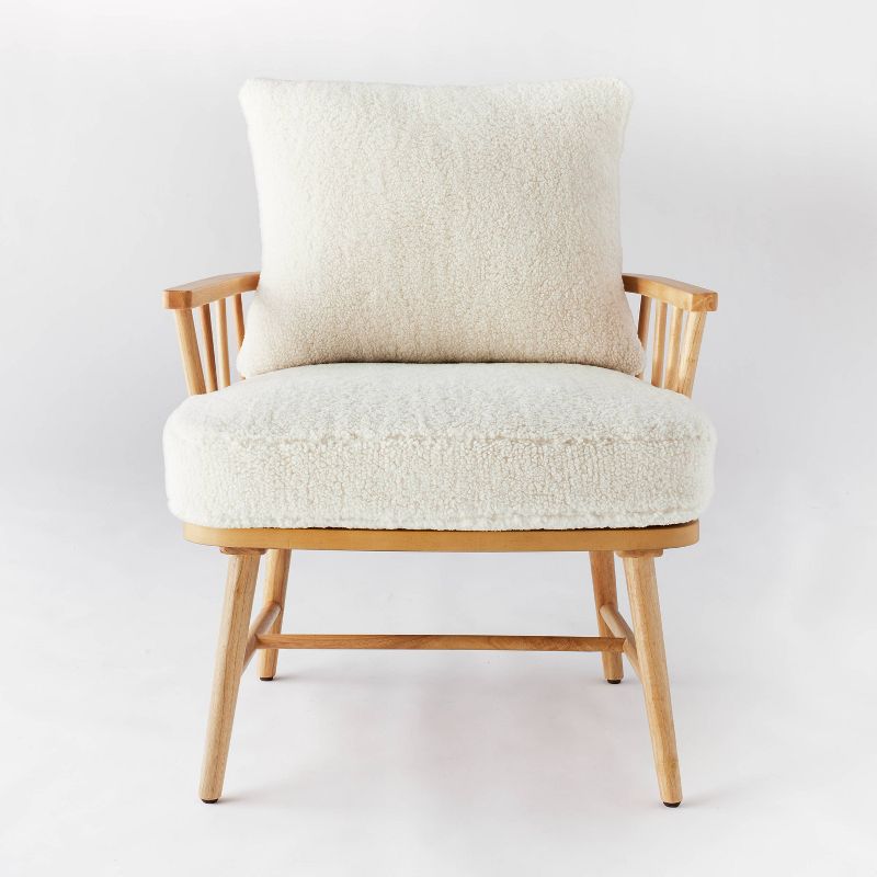 Taylorsville Spindle Knockdown Accent Chair Faux Shearling/Natural - Threshold&#8482; designed with Studio McGee, 3 of 7