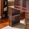 Makeup Vanity Desk with Sliding LED Mirror, Adjustable 3-Color Lights, Large Shelves, Drawer & Cabinet for Bedroom -Walnut - 3 of 4