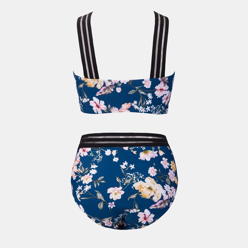 Women's Floral Crisscross High Neck High Waist Bikini Sets Swimsuit - Cupshe, 2 of 6