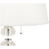 Vienna Full Spectrum Chic Style Table Lamp with Table Top Dimmer 26.5" High Crystal Spheres Glass White Fabric Drum for Living Room Bedroom - 3 of 4