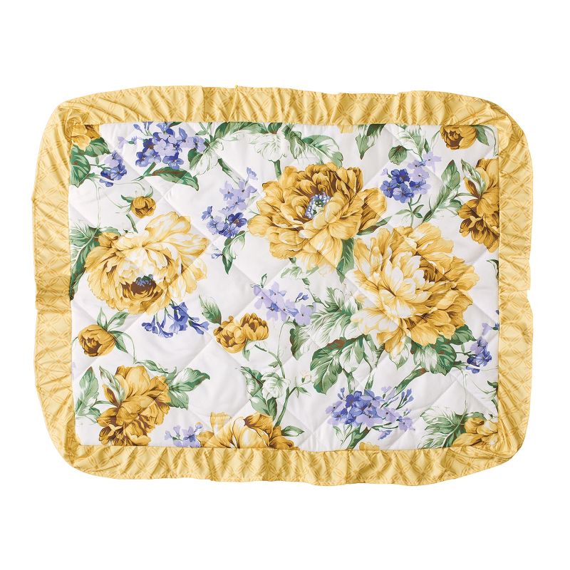 Collections Etc Yellow-Violet Floral Hannah Cascading Pillow Sham 26" x 20" x 0.5", 1 of 3