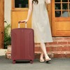 ChicFurnit Luggage 3 Piece PP Spinner Wheel Luggage with Combination Lock for Travel, Red, 19.49"*12.8"*29.53" - 2 of 4