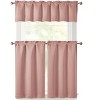Kate Aurora 3 Piece Room Darkening Rod Pocket Cafe Kitchen Curtain Tier & Valance Set - 2 of 3