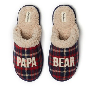 Dearfoams Men's Papa Bear Plaid Dad Scuff Slipper - 1 of 4