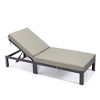 LeisureMod Chelsea Modern Outdoor Patio Lounge Chairs with Black Frame - 3 of 4