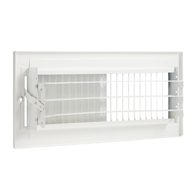 White Metal 4x12 Air Vent Register with Damper