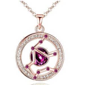 Leafael "Superstar Zodiac Constellation Pendant Necklace Made with Premium Crystal Horoscope Jewelry, Gold or Rose Gold Plated, 18"+ 2" - 1 of 4