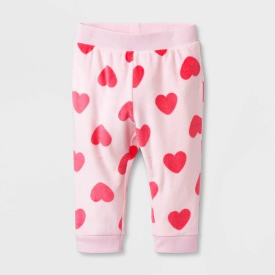 Image of Baby Girls' Heart Jogger Pants - Cat & Jack™ Pink 0-3M