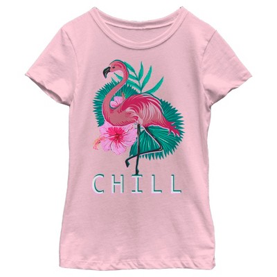 Girl's Lost Gods Flamingo Tropical Chill T-shirt - Light Pink - Medium :  Target