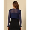 INSPIRE CHIC Women's Elegant Sheer Mesh Long Sleeve Ruffle Collar Crop Bolero - 3 of 4