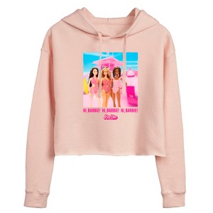Women's - Barbie - Hi Barbie Beach Cropped Graphic Hoodie - 1 of 2
