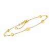 Ross-Simons Italian 14kt Yellow Gold Oval-Bead Station Anklet Size 9 - 3 of 4