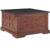 CAVINAS Wood Side Table, Farmhouse Nightstand with Barn Door and Adjustable Storage Shelf for Living Room, Bedroom - 4 of 4