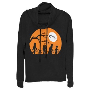 Juniors Womens Star Wars Characters Trick or Treat Cowl Neck Sweatshirt - 1 of 4