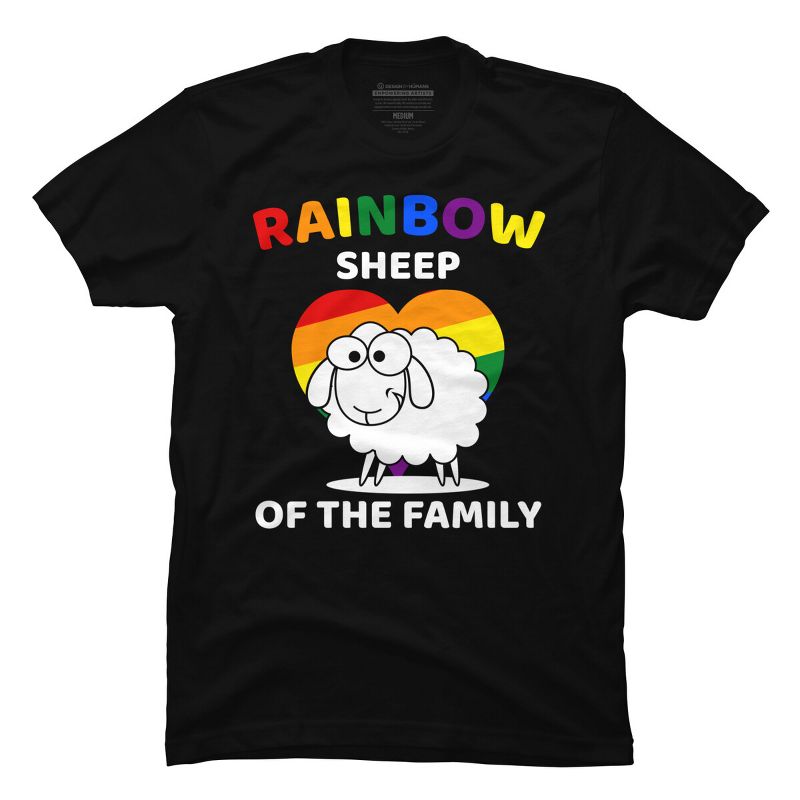 Adult Design By Humans Rainbow Sheep of The Family Pride By T-Shirt, 1 of 3