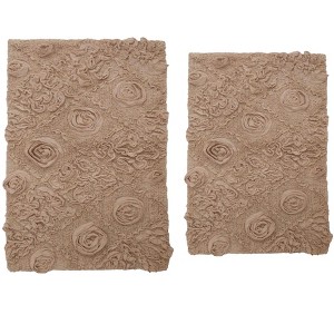 Modesto Bath Rug Bathroom Rugs Set, Bathroom Decor, Washable Rug, Extra Soft and Absorbent bath Rug, Bath Mat Set, Non-Slip, 2 Pcs Set(M+L), Linen - 1 of 4