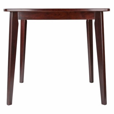 Transitional Square Walnut Dining Table with Tapered Legs