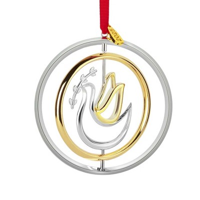 Nambé 2025 Annual Ornament - Spinning Dove of Peace with Olive Branch, Reflective Holiday Tree Spinner, Collectible Keepsake - 3.5"D x 4"H