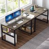 Tribesigns Double Desk with Bookshelf, 78.7" Computer Office Double Desk for Two Persons, Writing Desk Workstation with Shelf for Home Office - 4 of 4