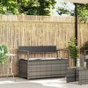 vidaXL Patio Storage Bench with Cushion Gray Poly Rattan garden storage bench - 2 of 4