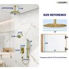 CASAINC 12 inch Ceiling Mounted Round Shower System with Handheld Spray Grab Bar & Shower Head, Brushed Nickel - 3 of 4