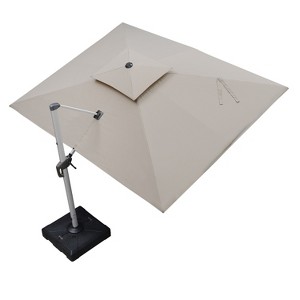 PURPLE LEAF Patio Outdoor Rectangle Umbrella with Base Large Cantilever Umbrella Windproof Offset Heavy Duty Sun for Garden Deck Pool - 1 of 4