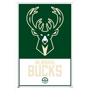 Trends International NBA Milwaukee Bucks - Logo 21 Framed Wall Poster Prints - 1 of 4