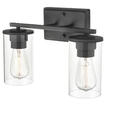 Verlana Matte Black Cylinder Outdoor Vanity Light