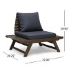Outdoor Acacia Wood Patio Accent Chair with Cushion,Slatted Design Armless Club Chair,Lounge Chair For Patio Deck Garden-Coolbibila - 4 of 4