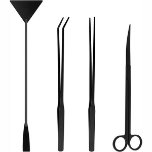Aoibox 4-in-1 Aquarium Tools Kit with Long Tweezers, Scissors, Algae Scraper for Live Fish Plants Tank Cleaning and Trimming Accessories - 1 of 4