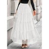 Tulle Skirts for Women 2025 Fall Fashion Elastic High Waisted Fairy Tiered Flowy A-Line Casual Maxi Long Skirt White - 4 of 4