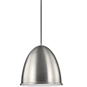 Sea Gull Lighting Hudson Street 1 Light Satin Aluminum Pendant - 1 of 1