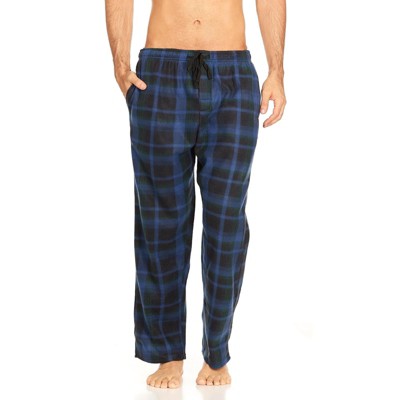 Microfleece Men’s PJ Plaid Pajama Pants with Pockets, Sizes Up to 3X