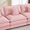 VASIP Pink Chenille Modular Cloud Sectional Sofa - 105" L-Shaped 3-Seater with Ottoman, Customizable Living Room Couch Set - 3 of 4