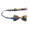 CTM Men's Cotton Vivid Plaid Bow Tie and Handkerchief Set - 4 of 4