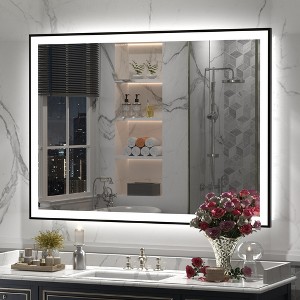 Apmir Super Bright Front & Back LED Lighted Anti-Fog Aluminum Alloy Framed Tempered Glass Bathroom/Vanity Mirror with ETL & 3-Year Warranty - 1 of 4