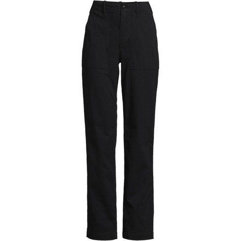 Lands' End Women's Petite Mid Rise Slim Cargo Chino Pants - 8 - Black :  Target