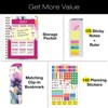 HARDCOVER 2026 Planner, 7"x9": 14 Months (Nov 2025-Dec 2026), Daily/Weekly/Monthly,  Bookmark, Pocket Folder w Sticky Notes (Rainbow Floral) - 2 of 4
